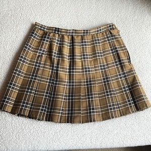 Pleated Plaid Skirt